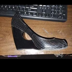 Peep toe wedge heels